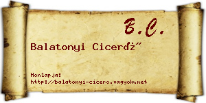 Balatonyi Ciceró névjegykártya